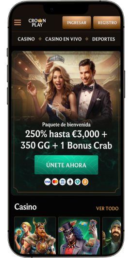 Descarga la aplicación Crown Play y disfruta de los juegos de casino en vivo.